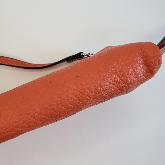 NINE WEST Orange Leather Convertible Crossbody Purse Bag Clutch Removeable Strap - Picture 8 of 11